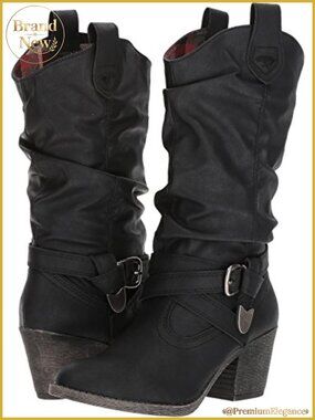 Rocket Dog Sidestep Faux Leather Ankle Bootie Block Heel